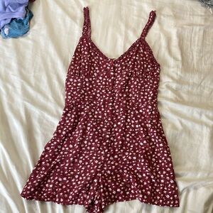 La Hearts Red and White Playsuit with Adjustable Straps